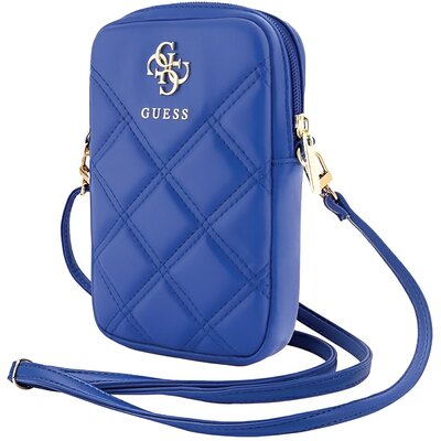 Guess torebka Zip Quilted 4G Niebieski