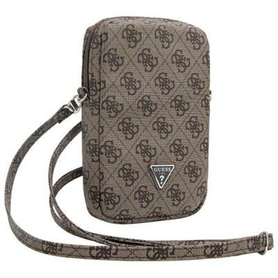 Guess torebka Zip 4G Triangle Brązowy