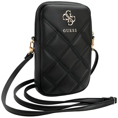 Guess torebka Zip Quilted 4G Czarny