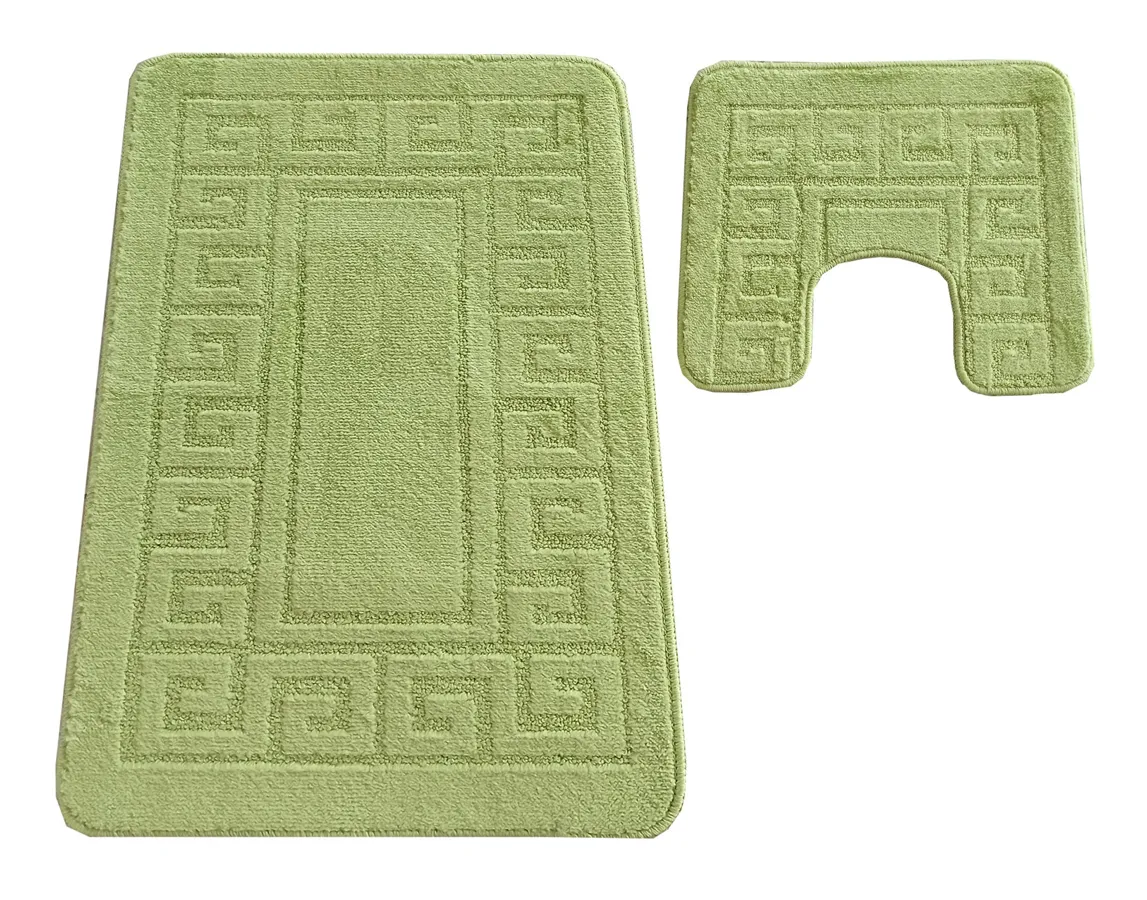 Zielony Komplet Antypoślizgowych Dywaników Łazienkowych 160X200 T2-G75