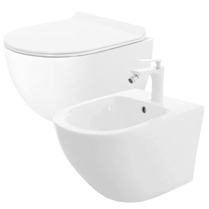 Rea ZESTAW WC CARTER RIMLESS SLIM + BIDET CARTER MINI