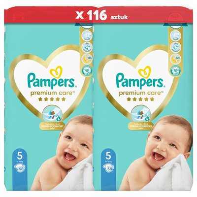 Pieluchy PAMPERS Premium Care Rozmiar 5 (116 szt.)