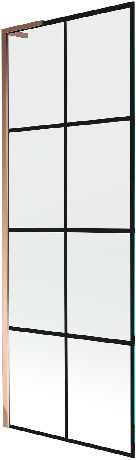 Mexen Next L parawan nawannowy 1-skrzydłowy 70 x 150 cm, czarny wzór, różowe złoto - 895-070-000-03-77-60