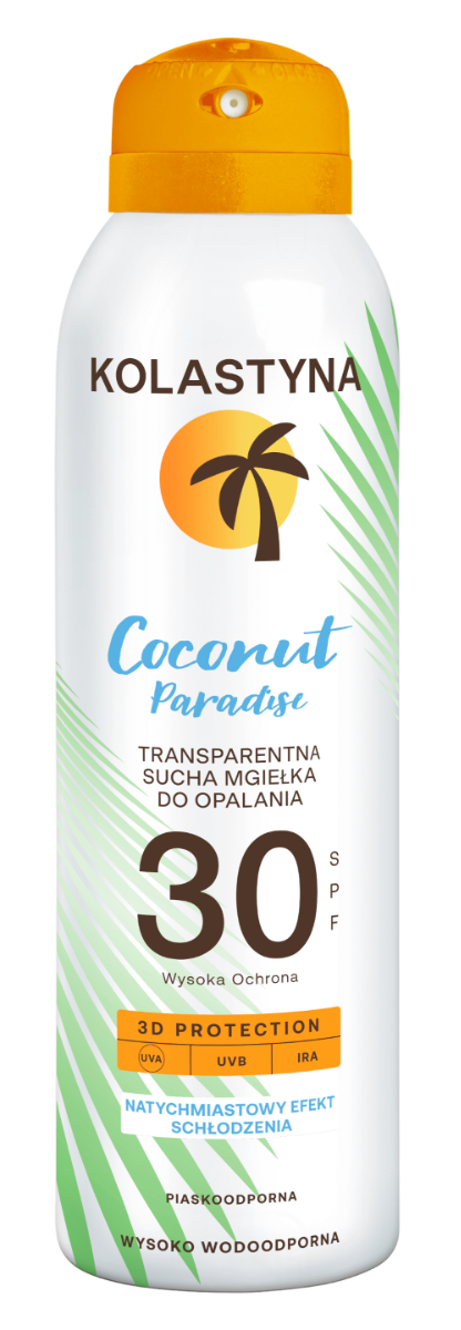 Kolastyna Sun Coconut Paradise SPF30 - transparentna sucha Mgiełka ochronna SPF 30 150 ml