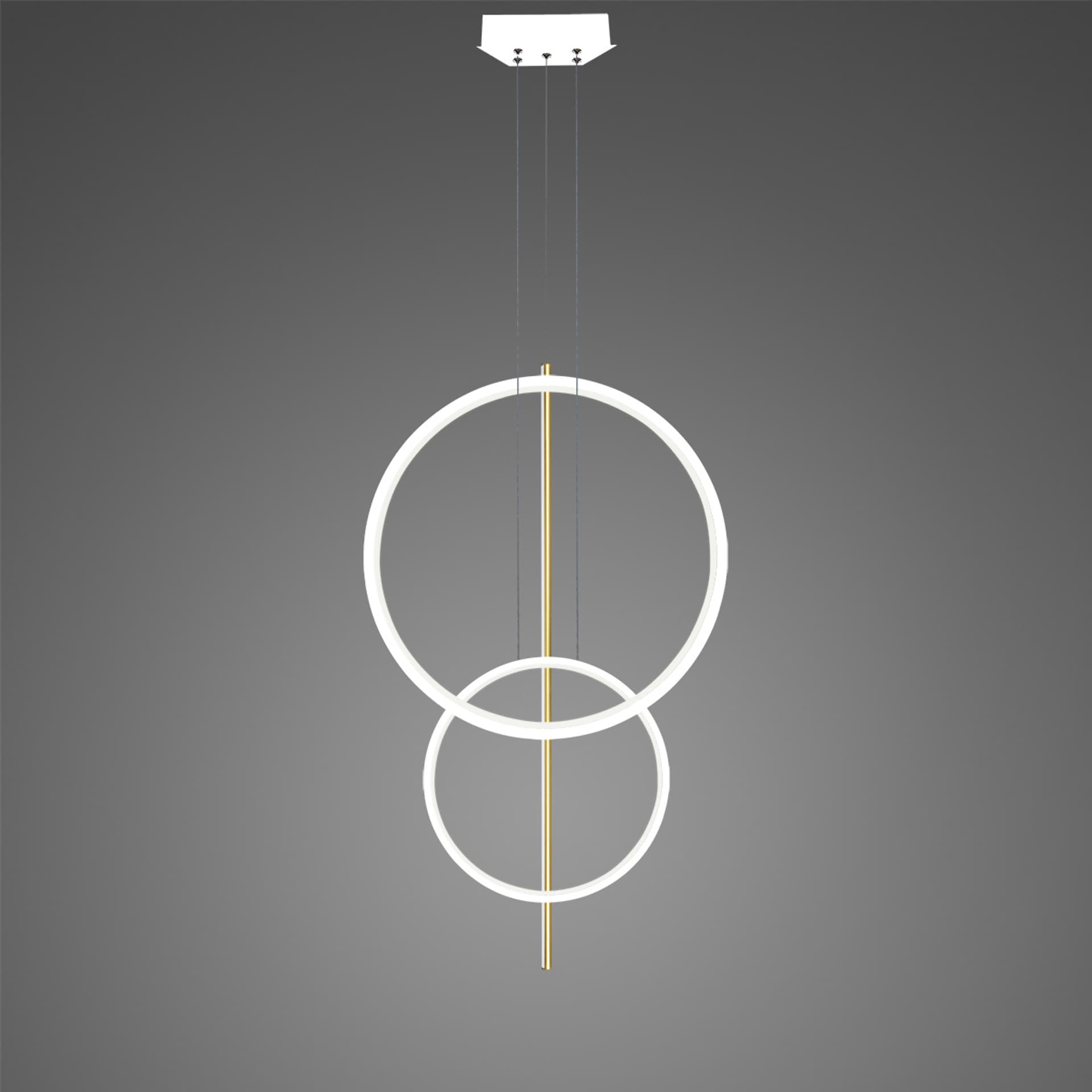Lampa wisząca Linea No.5 60/40cm białozłota 3k (Barwa światła delikatnie ciepła, Kolor Złoty, Możliwość ściemniania nie)