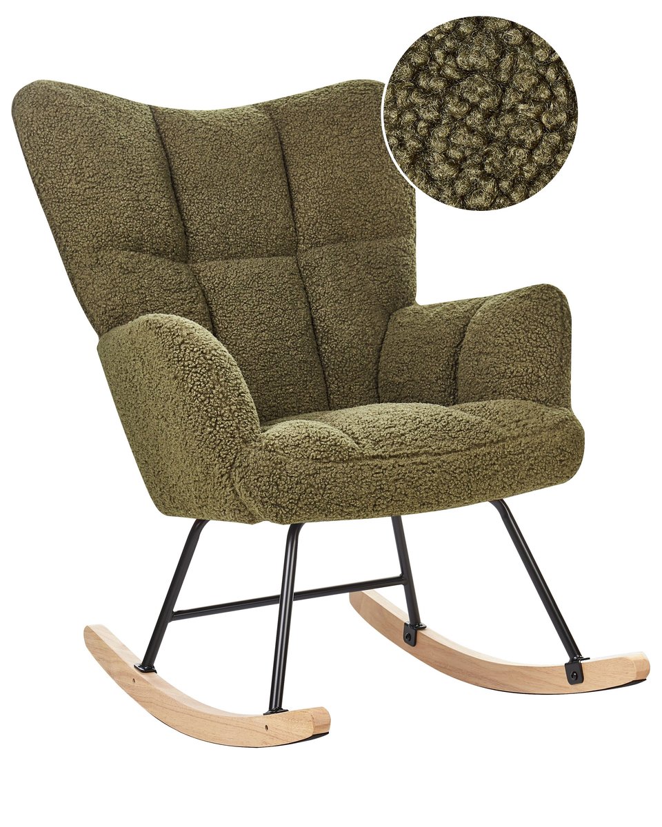Fotel bujany boucle ciemnozielony OULU
