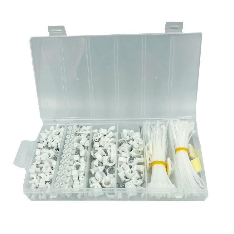 ZESTAW Złączy Uchwyty FLOP DO MOCOWAŃ KABLI Opaski Kostki 328 szt. ISMA