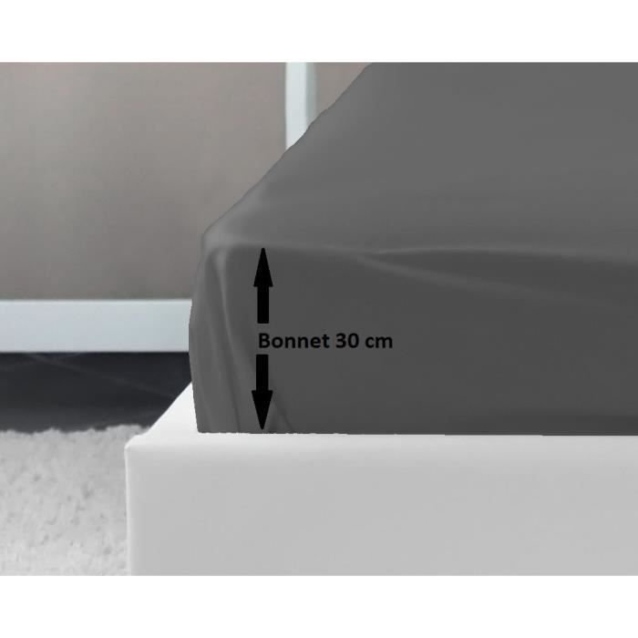 PIEKNY DOM Przescieradlo 100% bawelna 180x200x30 cm ciemnoszary