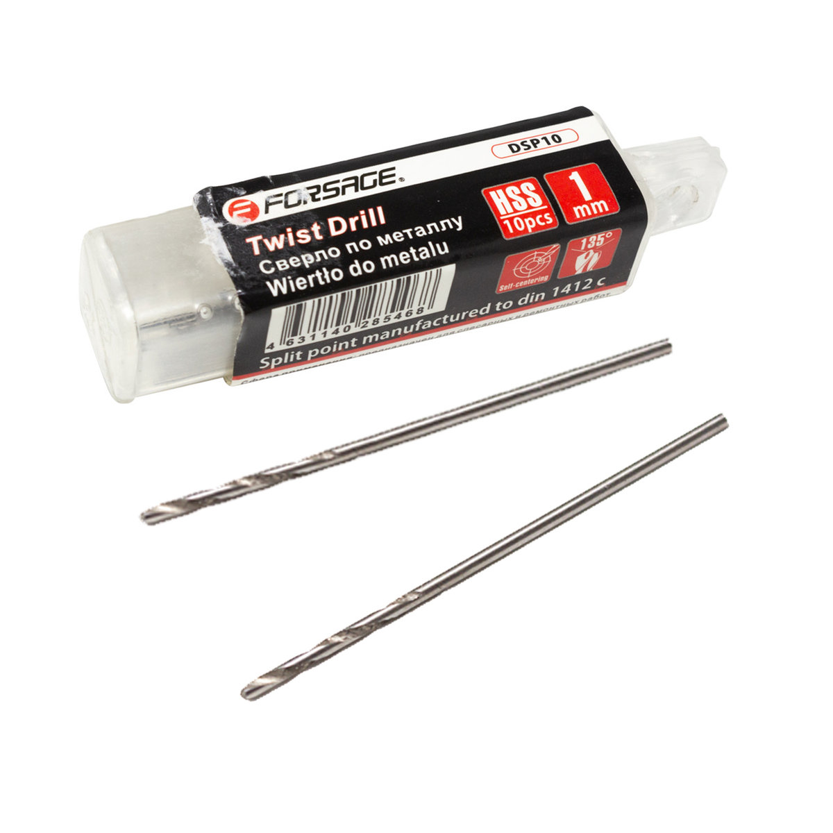 ZESTAW WIERTEŁ 10 SZT. WIERTŁA DO METALU DREWNA 1 mm stal HSS FORSAGE