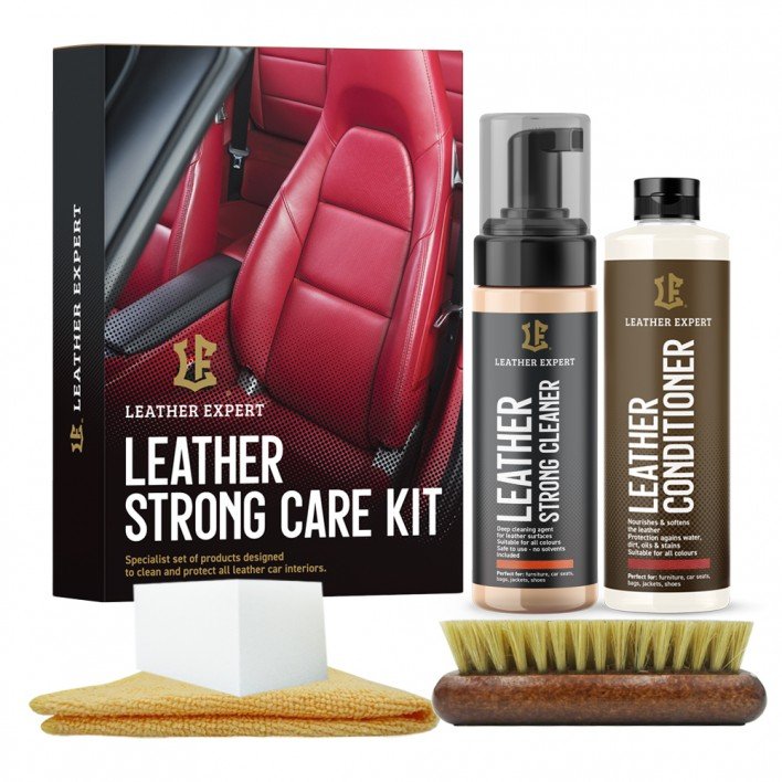 LEATHER EXPERT STRONG CARE KIT 200ML+250ML - ZESTAW DO CZYSZCZENIA I PIELĘGNACJI SKÓRY LE-18-2STR