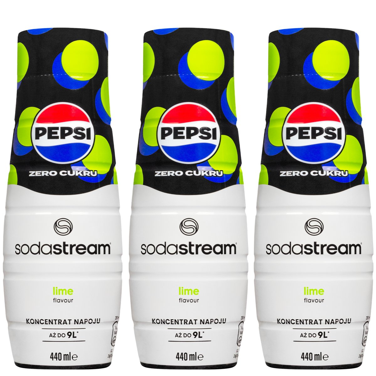 3x Syrop do SodaStream Pepsi MAX Limonka 440 ml