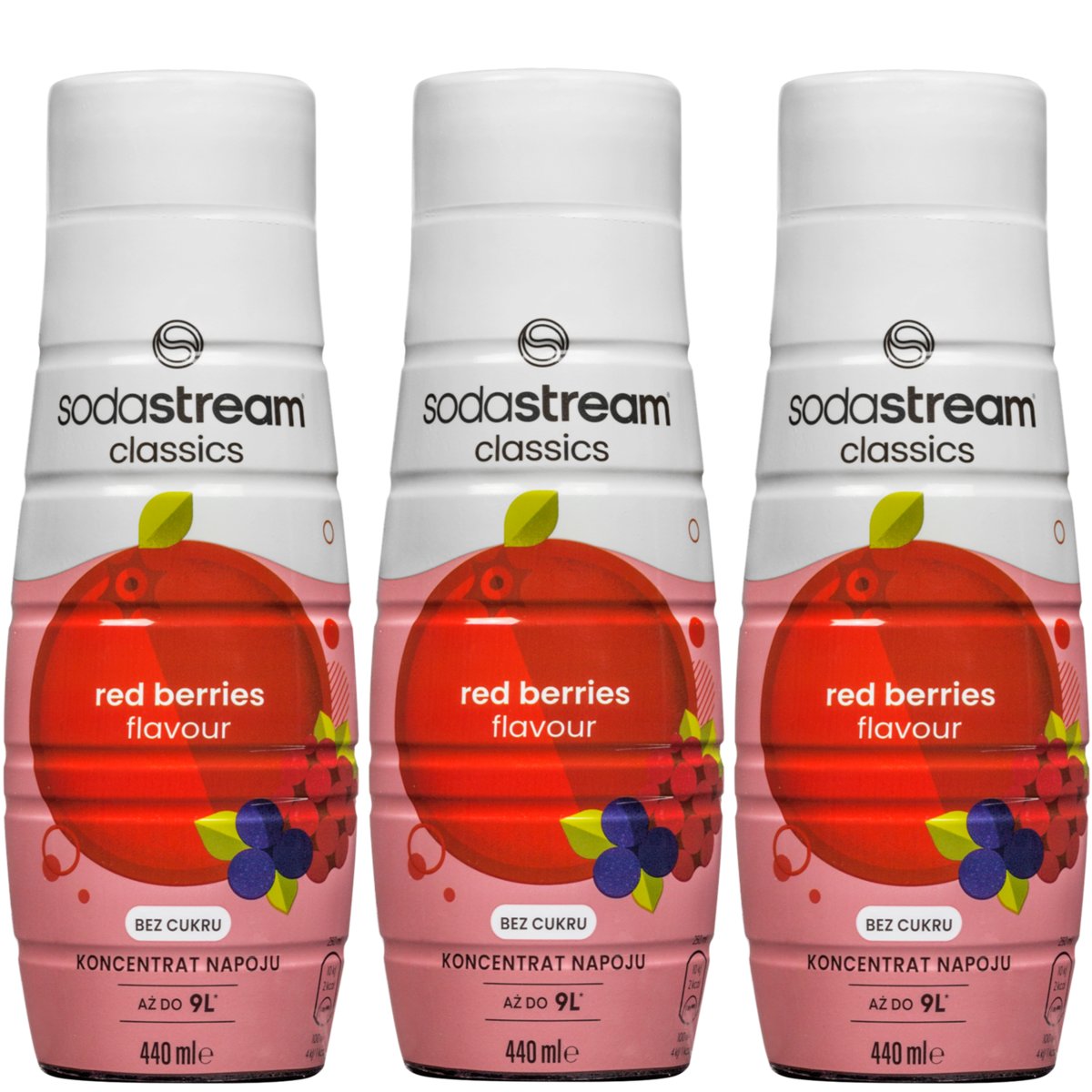 3x Syrop do SodaStream Red Berries Zero 440ml