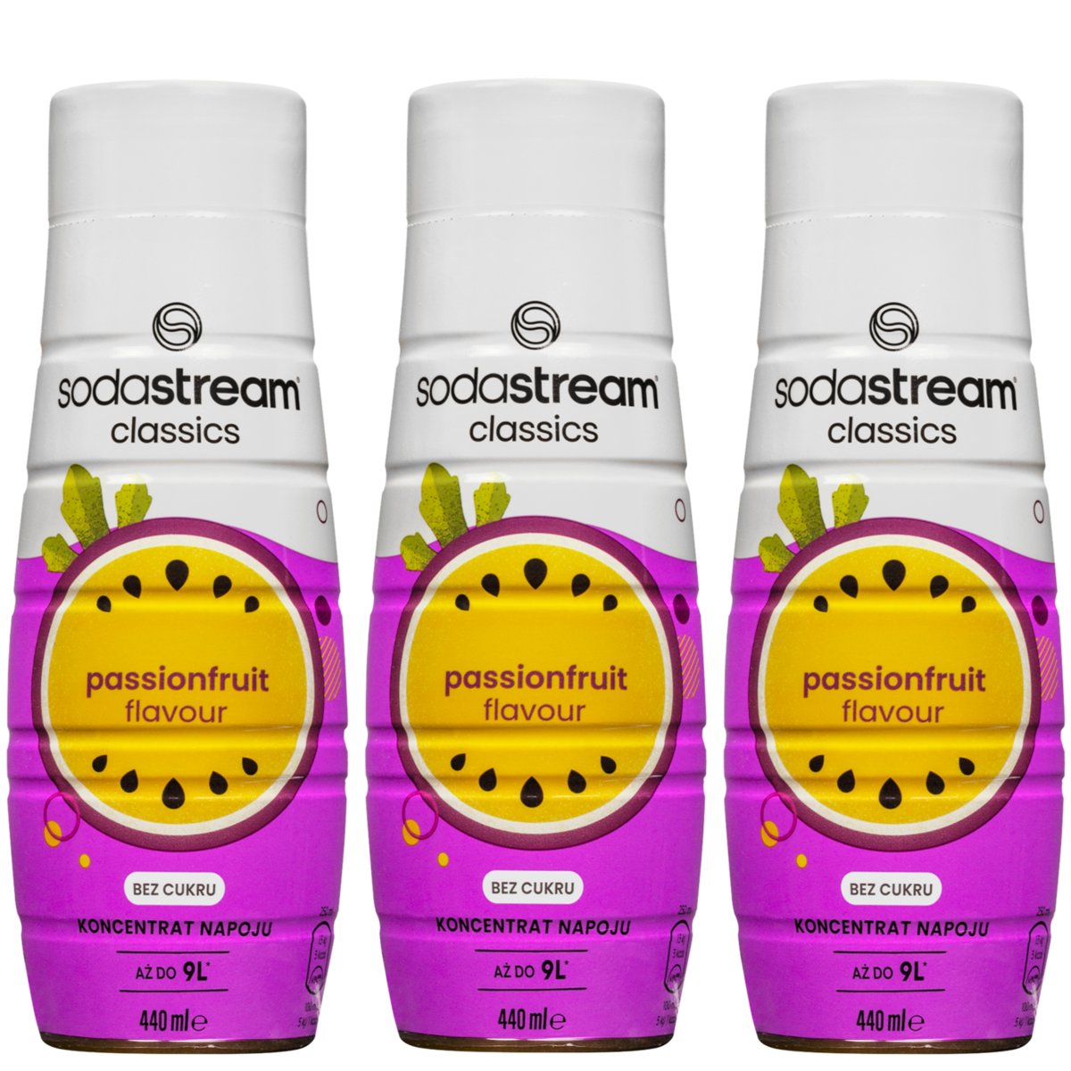 3x Syrop do SodaStream Passionfruit Zero 440ml