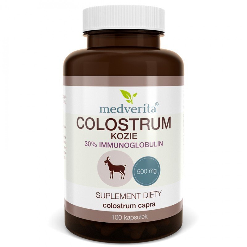 Medverita Colostrum Kozie 500 mg, Suplement diety, 100 kapsułek