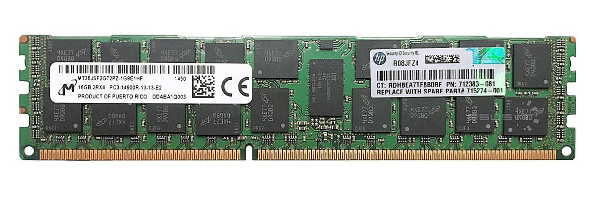Pamięć RAM 1x 16GB Micron ECC REGISTERED DDR3  1866MHz PC3-14900 RDIMM | MT36JSF2G72PZ-1G9
