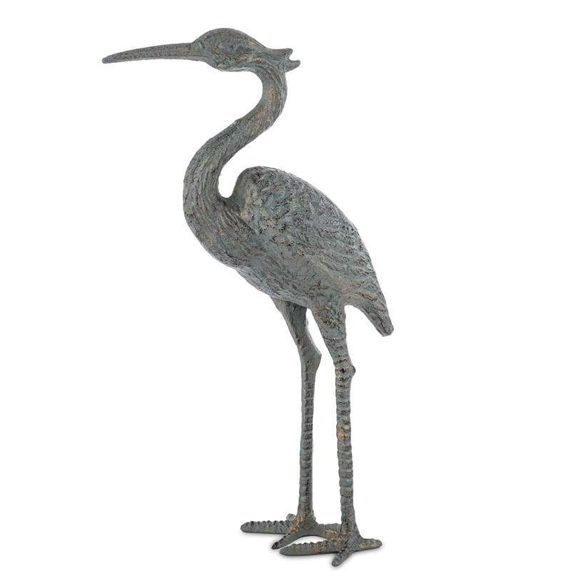 Figura Dekoracyjna Żeliwo Żuraw H: 50 cm