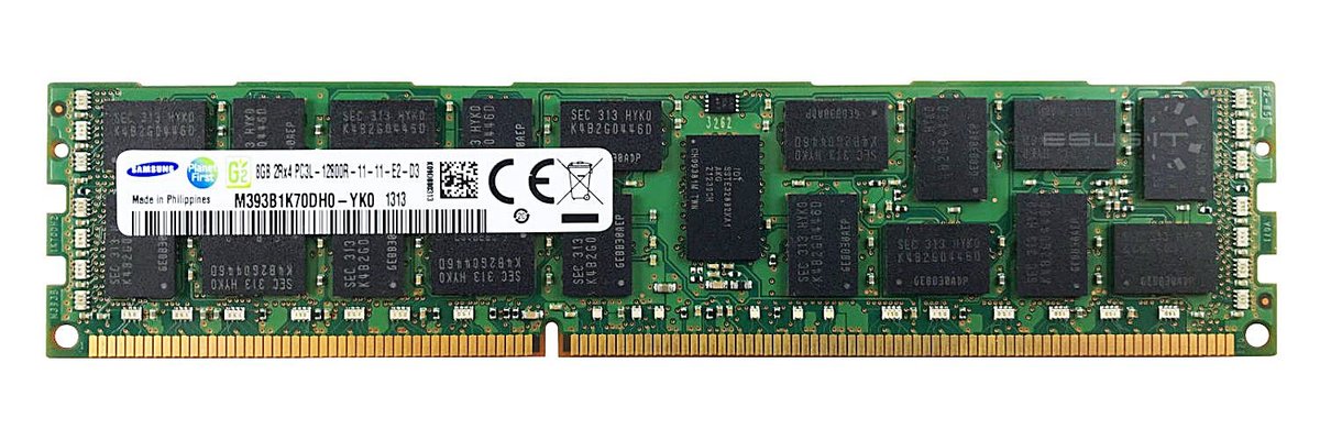 Pamięć RAM 1x 8GB Samsung ECC REGISTERED DDR3 2Rx4 1600MHz PC3-12800 RDIMM | M393B1K70DH0-YK0