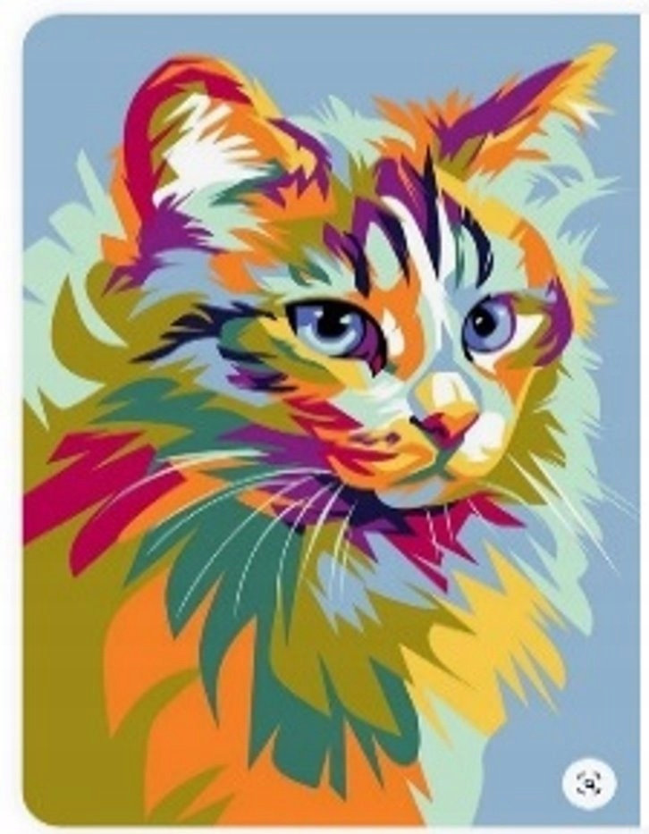 Diamentowa Mozaika Kot Kolorowy Pastele 30x40