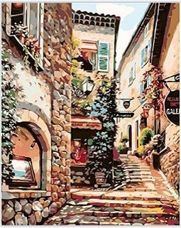 Diamentowa Mozaika Uliczka Wśród Kamienic  30x40