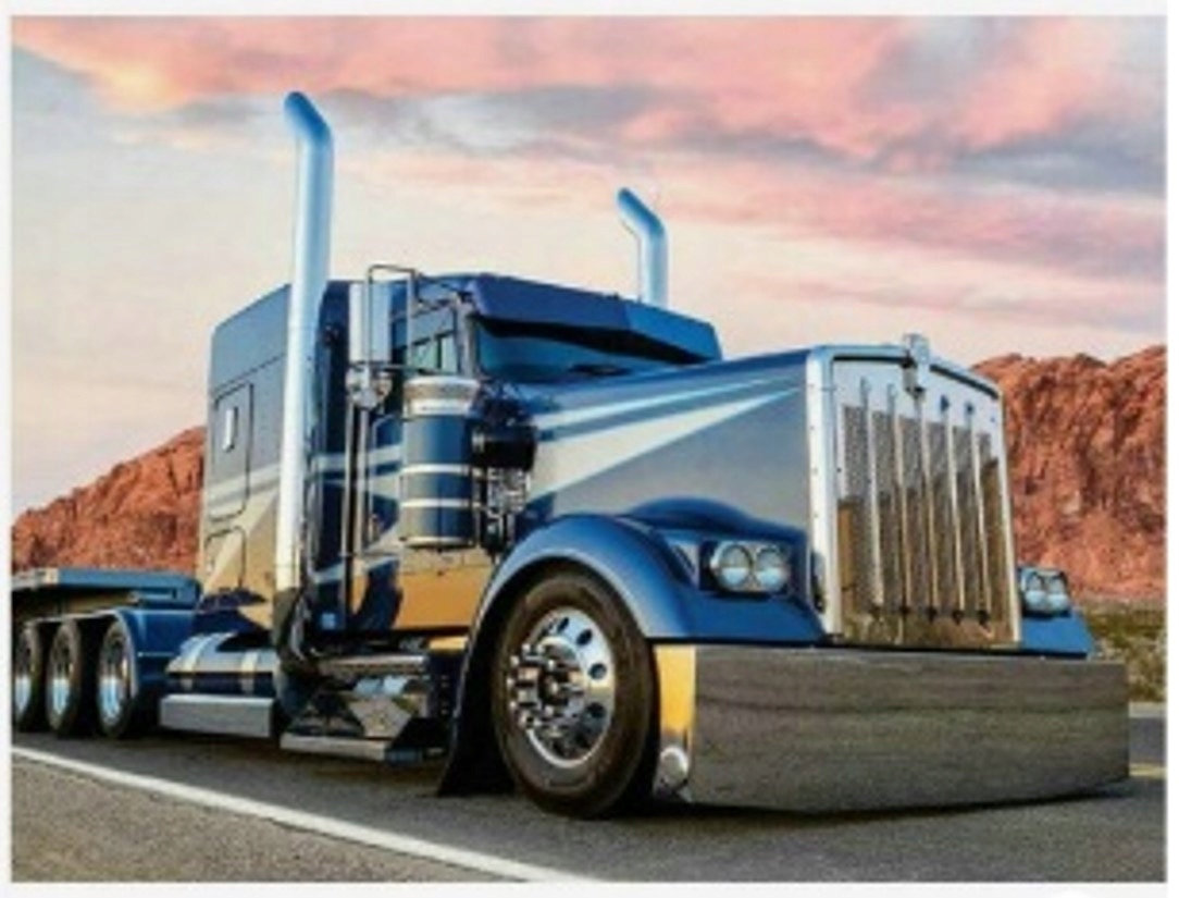 Diamentowa Mozaika Ciężarówka Niebieska Solo 30x40