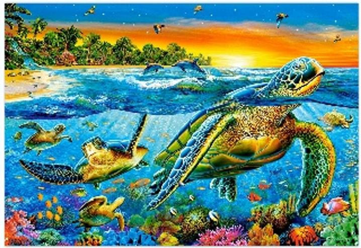 Diamentowa Mozaika Żółwie Morskie 30x40