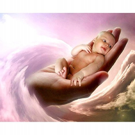 Diamentowa Mozaika Niemowle Na Dłoni  30x40