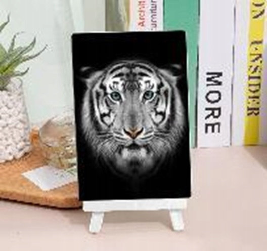 Diamentowa 15x20 Cm Mozaika Tygrys Czarne Tło +sztaluga