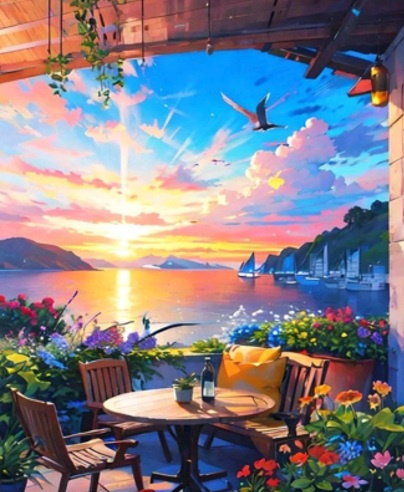 Diamentowa Mozaika Dom Świt Na Patio 30x40