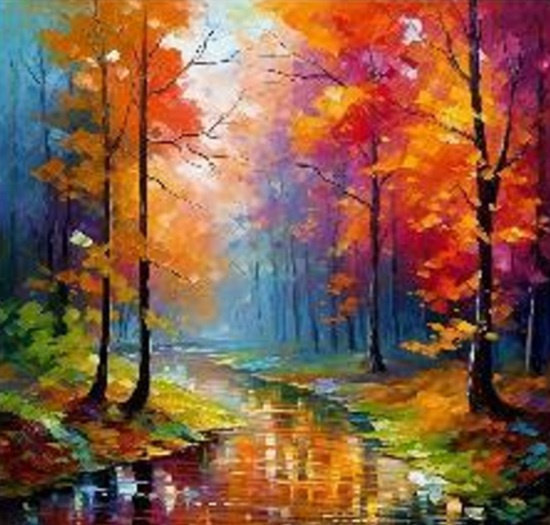 Diamentowa Mozaika Rzeka Jesienią 30x40