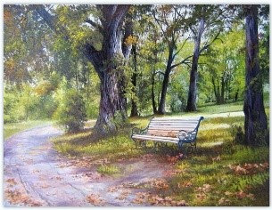 Diamentowa Mozaika Ławeczka W Parku  30x40