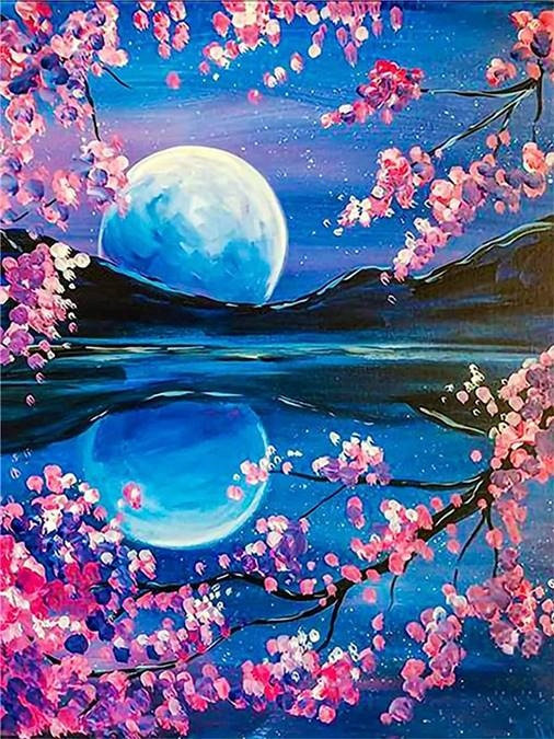 Diamentowa Mozaika Wschód Księżyca 30x40