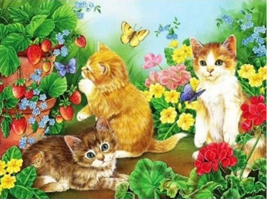Diamentowa mozaika Kotki i motyle 30x40cm 1009411 Norimpex