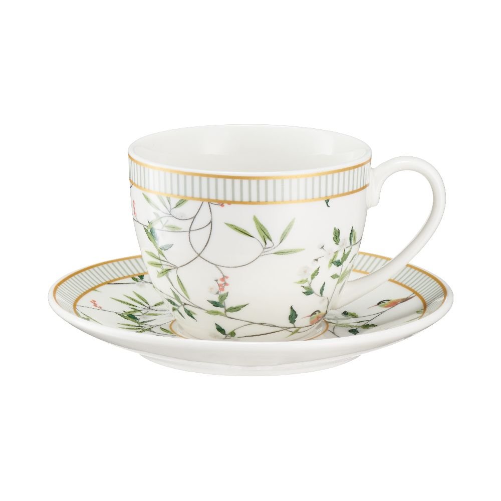 Filiżanka ze spodkiem porcelanowa 240 ml NORIKO WHITE VILLA ITALIA