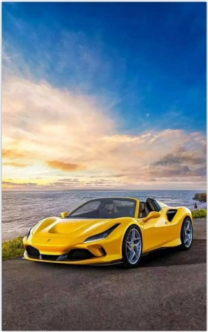 Diamentowa Mozaika Auto Żołte Porshe 30x40