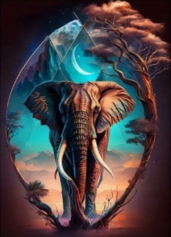 Diamentowa Mozaika Zwierzęta Słoń Klejnot Afryki 30x40