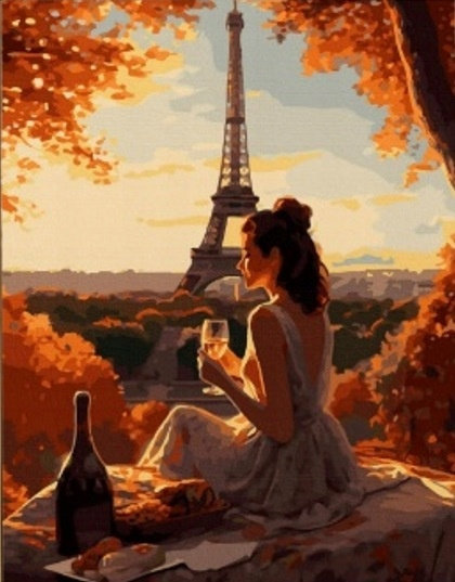 Diamentowa Mozaika Kobieta W Paryżu 30x40