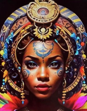 Diamentowa Mozaika Kobieta Portret Afrykanki W Tatuażach 30x40