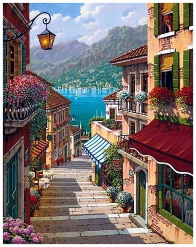 Diamentowa Mozaika  Miejska Uliczka 30x40