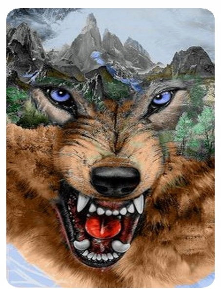 Diamentowa Mozaika 80x40 Wilk-góry Warczacy Abstrakcja