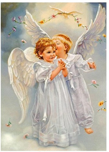 Diamentowa Mozaika Aniołki W Niebie 30x40