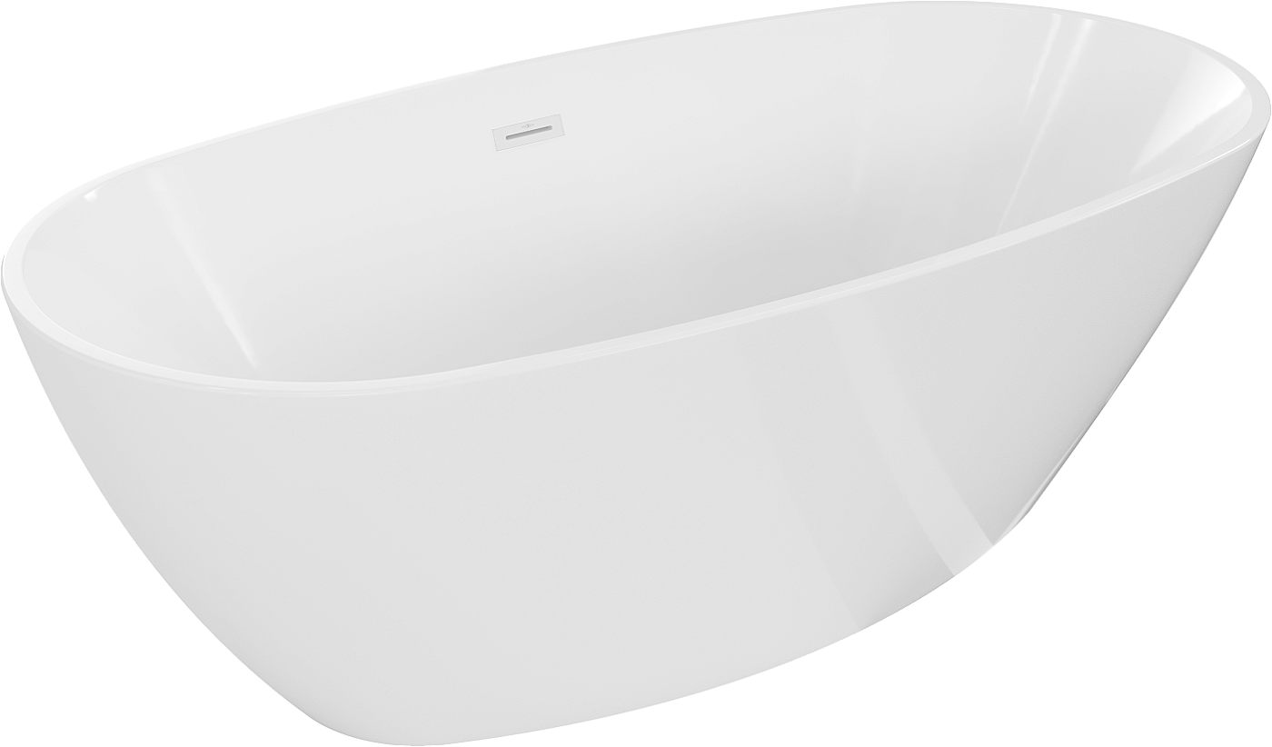 Mexen Eris wanna wolnostojąca 155 x 80 cm, biała, przelew biały - 53441558000-20