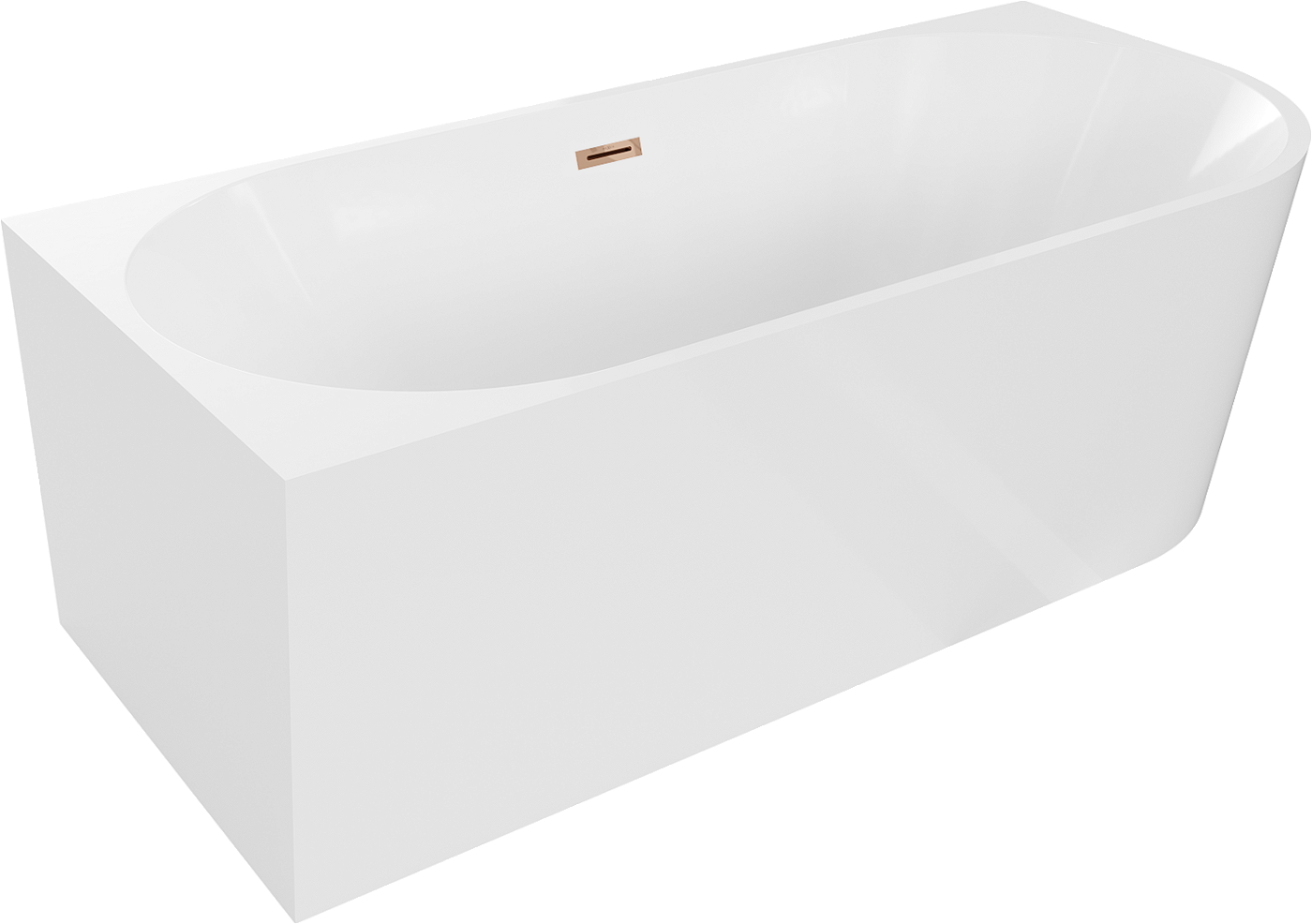 Mexen Mia wanna wolnostojąca narożna lewa 160 x 75 cm, biała, przelew różowe złoto - 52691607500L-60