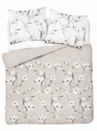 Detexpol Pościel satynowa 220x200 beżowa kwiaty 4070 C Home Satin 80