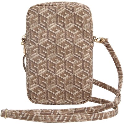 Guess Zip GCube Bottom Stripe - Torebka na telefon (brązowy)