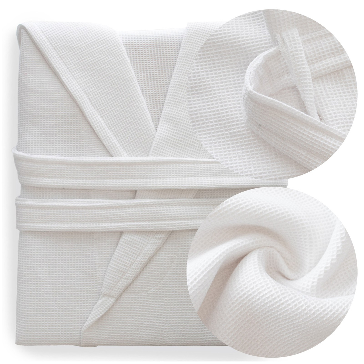 Szlafrok Gofer Waffle Bawełniany Murat XL Biały