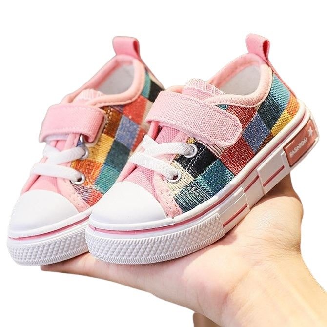 Trampki Dziecięce Permani Buty Na Rzepy Wygodne Lekkie Materiałowe Modne Stylowe Różowe 29