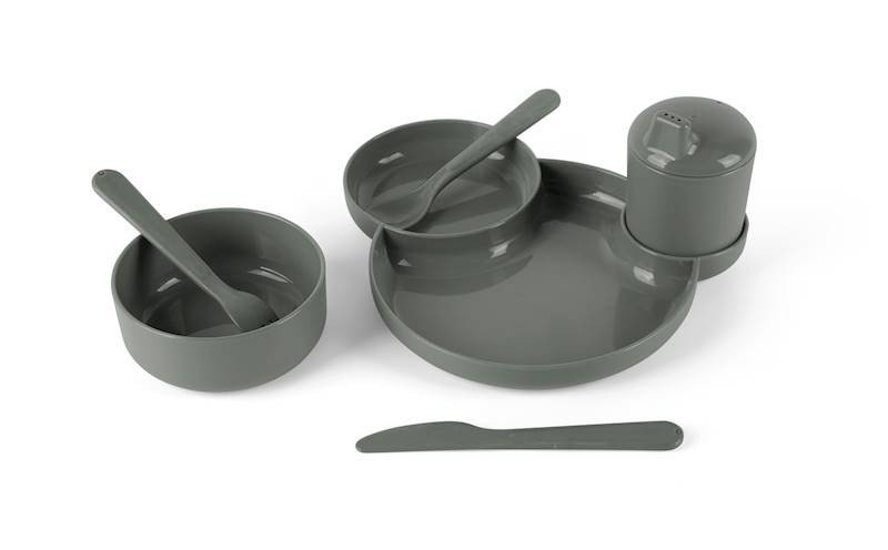 DANTOY TINY BIOBASED ZESTAW NACZYŃ DINNERTIME OLIVE