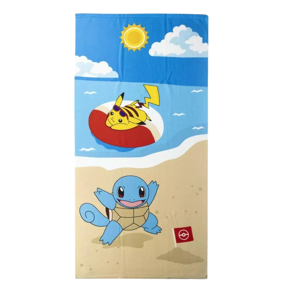 Ręcznik Plażowy z mikrofibry Pokemon Pikachu Squirtle 70 x 140cm