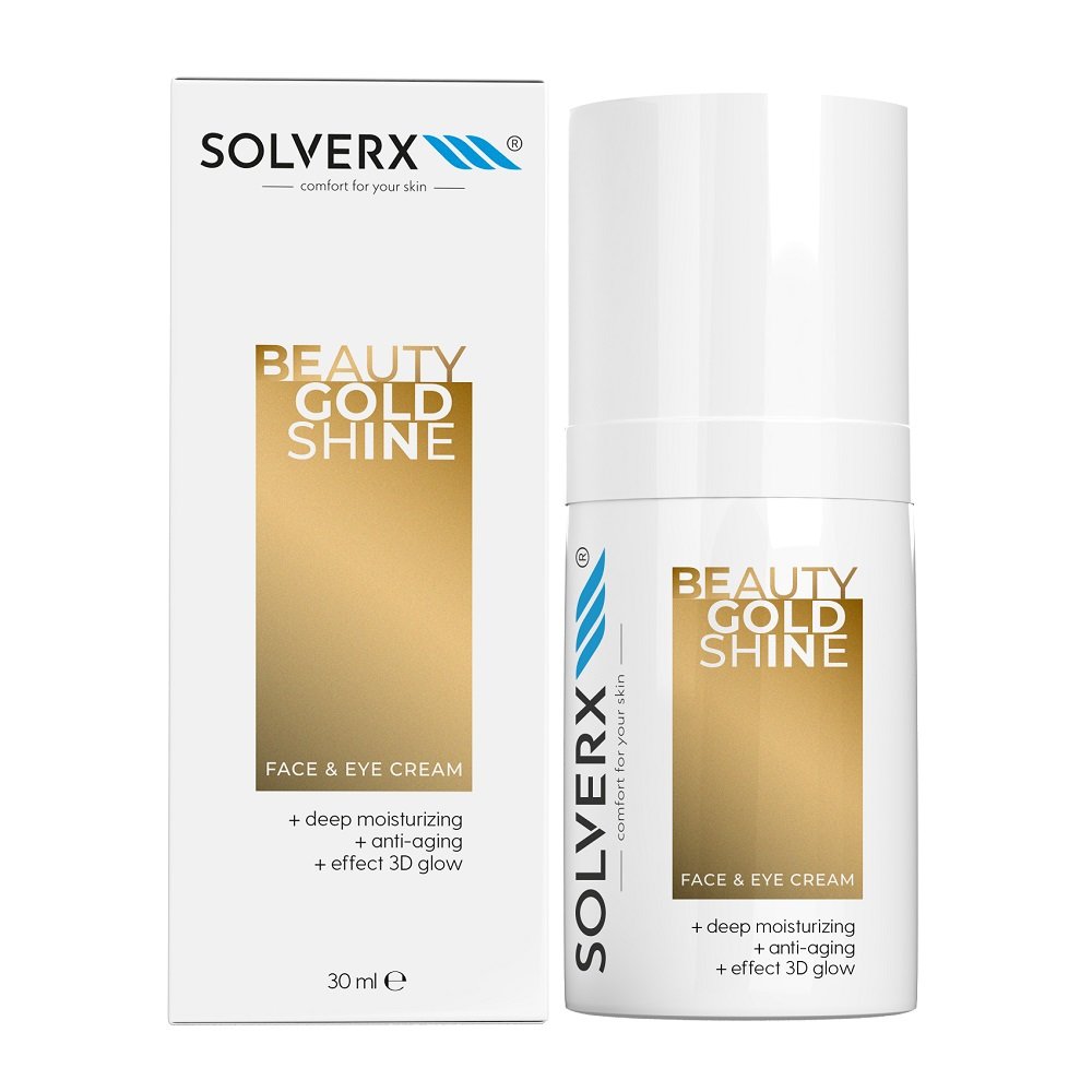 SOLVERX, Beauty Gold Shine, Krem do twarzy i pod oczy, 30ml