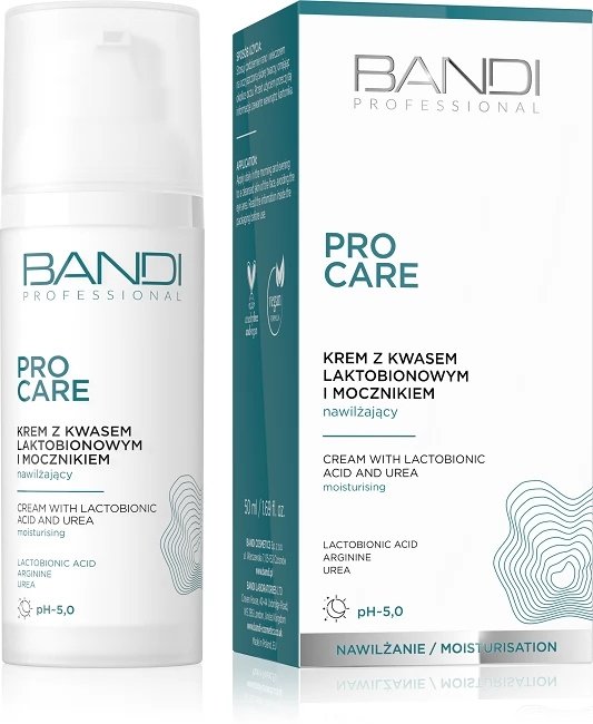 Bandi Pro Care, krem nawilżający do twarzy z kwasem laktobionowym i mocznikiem, 50ml